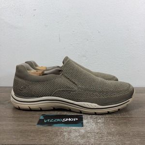 Skechers Expected Gomel Relaxed Fit Slip On Taupe Men 10 Extra Wide 65086EWW